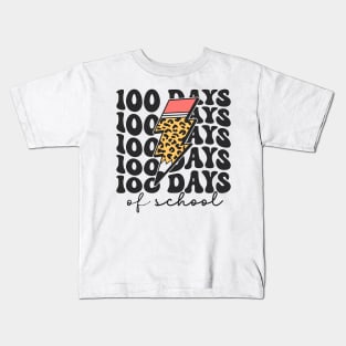 100 Days of School Happy Retro 100 Days of School Kids T-Shirt